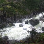 Sooke River running high from the rains