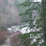 Sooke River running high from the rains