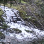 Creek of ice feeding the Sooke River